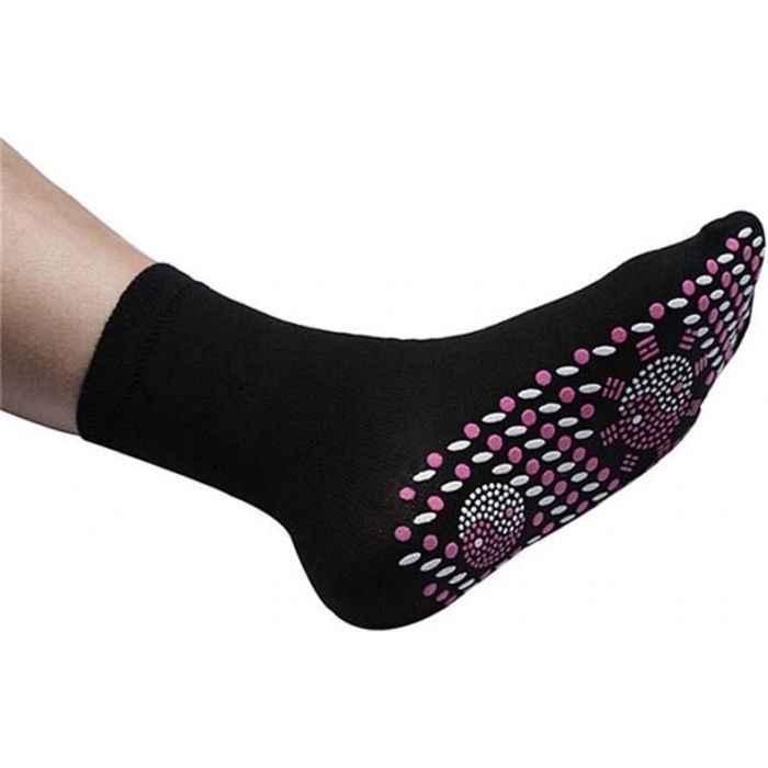 SHOP-STORY - Chaussettes yoga auto-chauffantes magnétique unisexe - Couleur noir