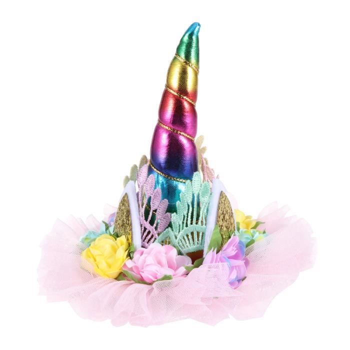 Licorne dentelle couronne coiffe enfants fleur accessoire de cheveux belle CHAPEAU - PERRUQUE - COUVRE CHEF - ACCESSOIRE DE TETE