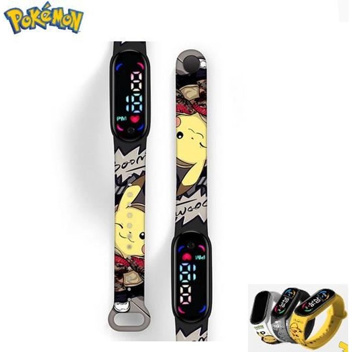 Montre pokemon noir tactile LCD