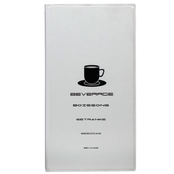 Carte des boissons - format 15.5 x 30 cm , blanc
