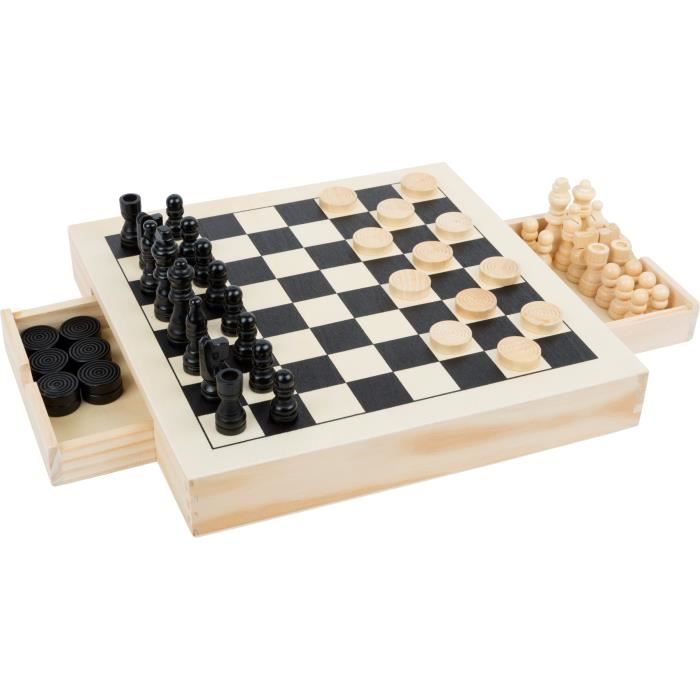 Kit de jeux Echecs, dames & jeu du moulin