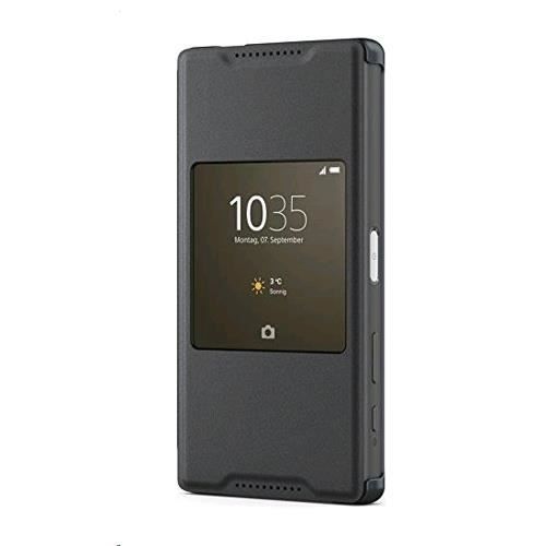 Sony Élégant étui SCR44 pour Xperia Z5 Compact (Noir, avec fenêtre)