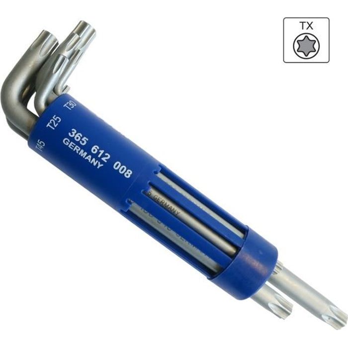 S&R Clés Torx Creuses - Jeu de 8 Clés Allen Torx TX10 – TX50, avec rangement rond.