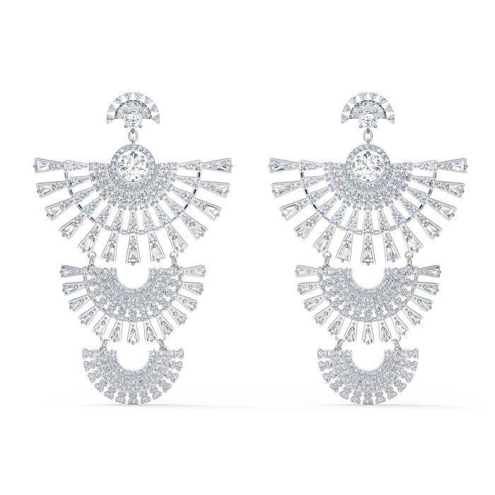 Boucles d'Oreilles femme - SWAROVSKI - Boucles D'oreilles Swarovski Sparkling - Couleur de la matière:Blanc