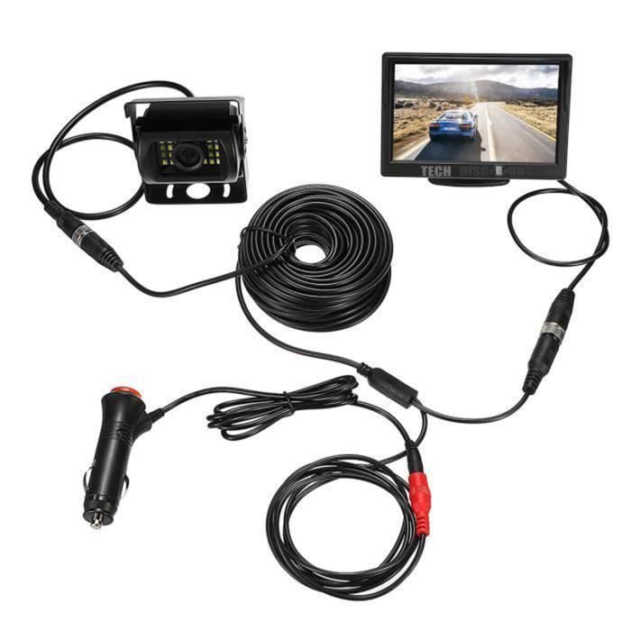 TD® Caméra de recul pour camion voiture bus automatique marche arrière affichage pivotable avec signal d'entrée hautement performant