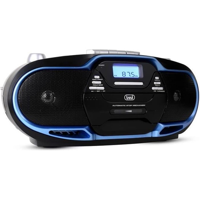 TREVI 0057402 Radio CD Cassette - USB - Noir et bleu