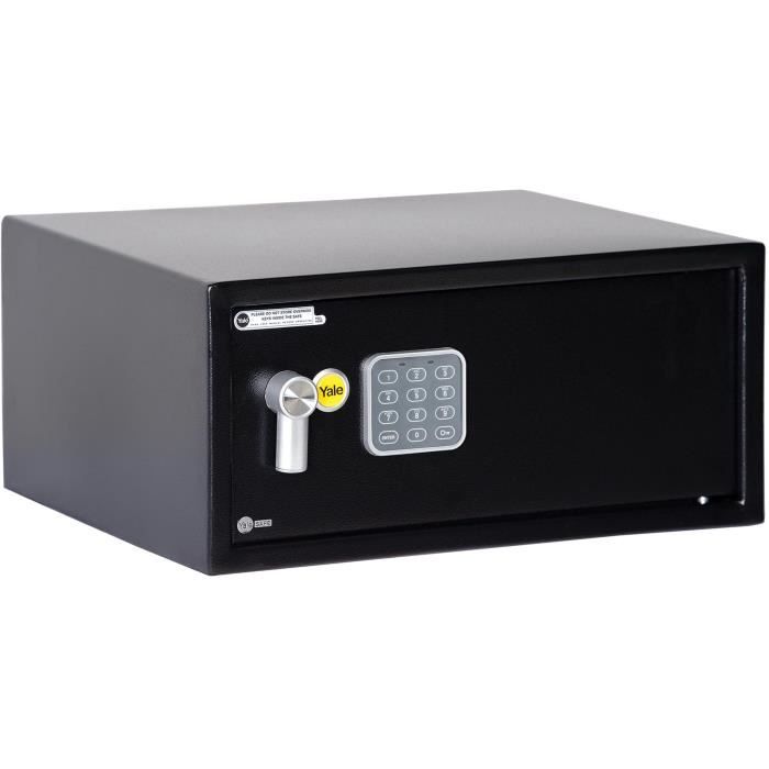 Yale YLV/200/DB1 Coffre-Fort Electronique en Acier, Code + Clés, Format Ordinateur 20 x 43 x 35 cm (23,9L)