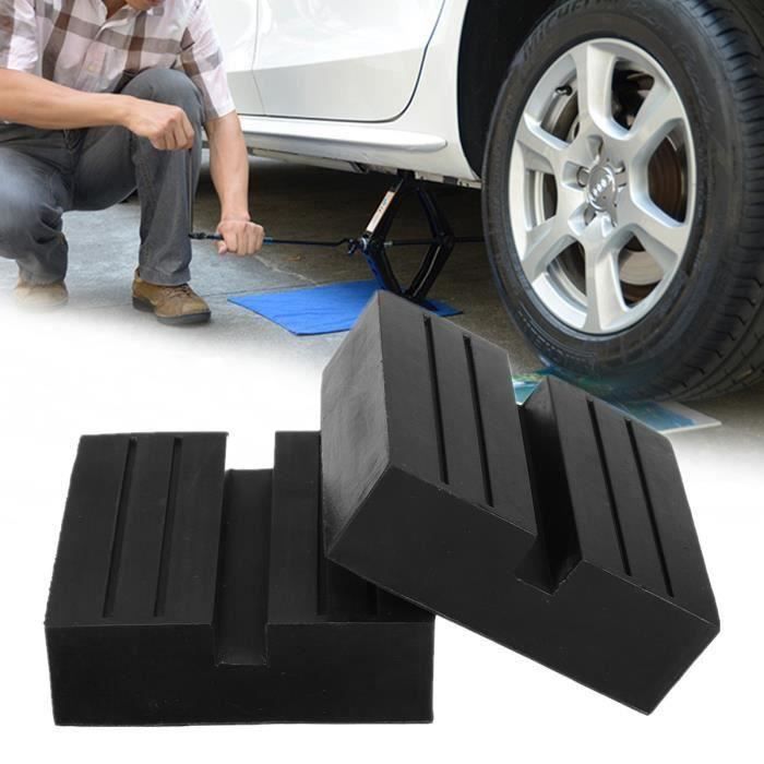 WF17071-2PCS 7.5x2.5cm Tampon Bloc de Caoutchouc à Cric Ascenseur Jack Support Outil Auto Voiture Camion Protection Universel