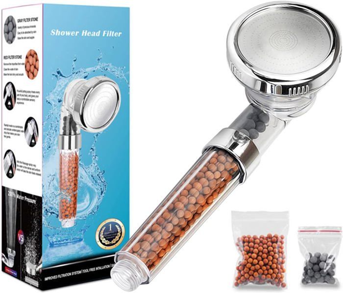 Pommeau De Douche Haute Pression AYESY - 4 Modes Massage, Filtre Anti-calcaire, économie D'eau Avec Tuyau 1,5 M