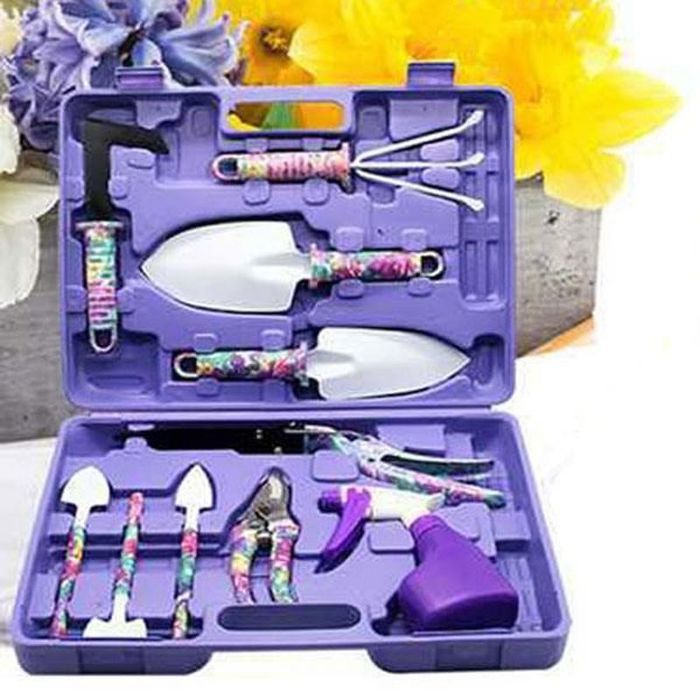 Garden PINK Set de 12 outils de jardin | Lot de 12 accessoires de jardin en inox Garden PINK Set de 12 outils de jardin | Lot de 12 accessoires de jardin en inox