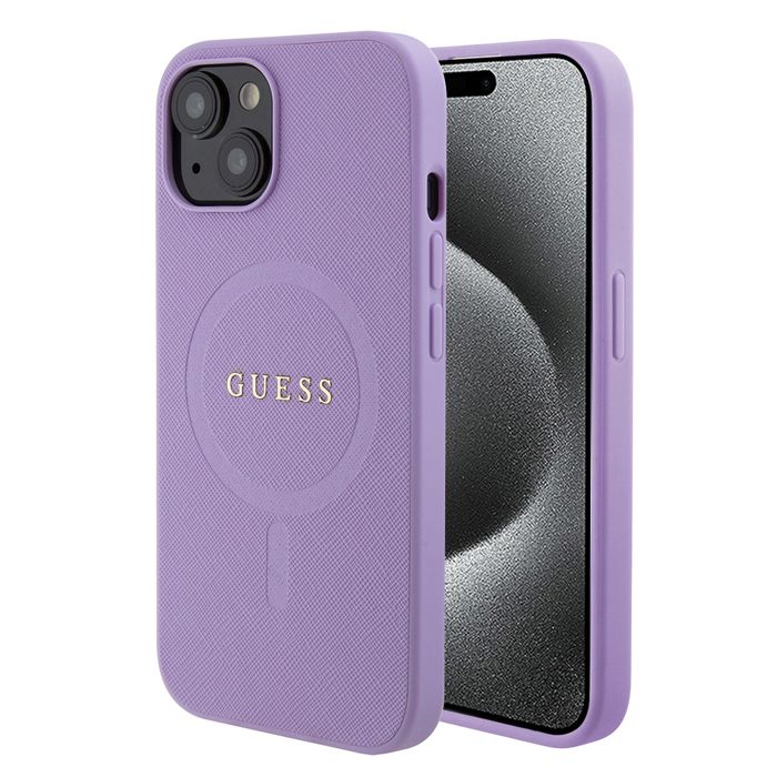 Guess Étui pour iPhone 15 6.1 étui rigide Saffiano MagSafe - vue 1