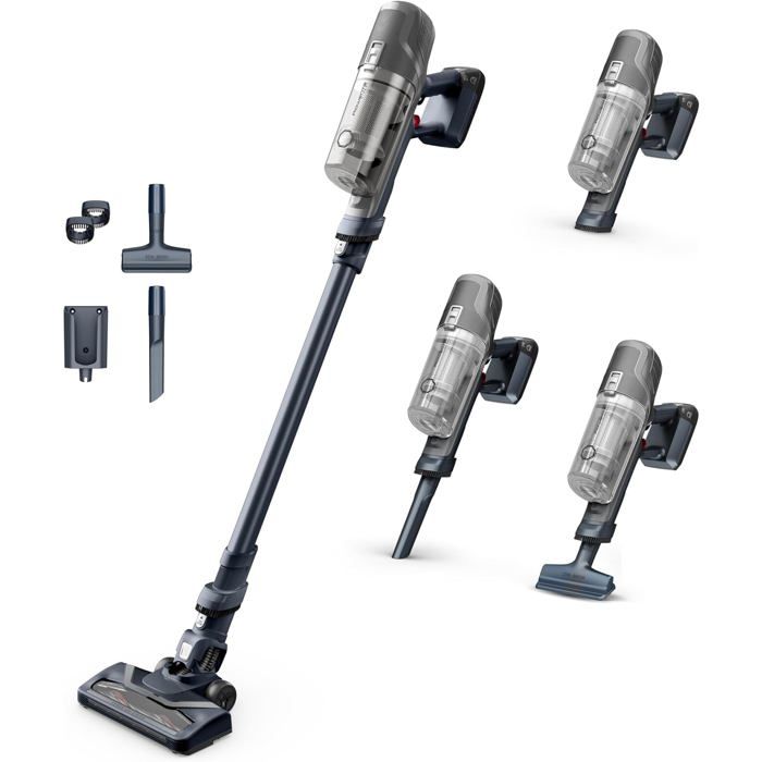 X-Pert 6.60 Aspirateur Balai Sans Fil Léger 100W 45Min Tous Sols LED Gris Rh6836Eo - Rowenta