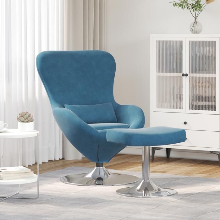 Moderne Fauteuil œuf Fauteuil Club 1 Placeavec repose-pieds en velours
