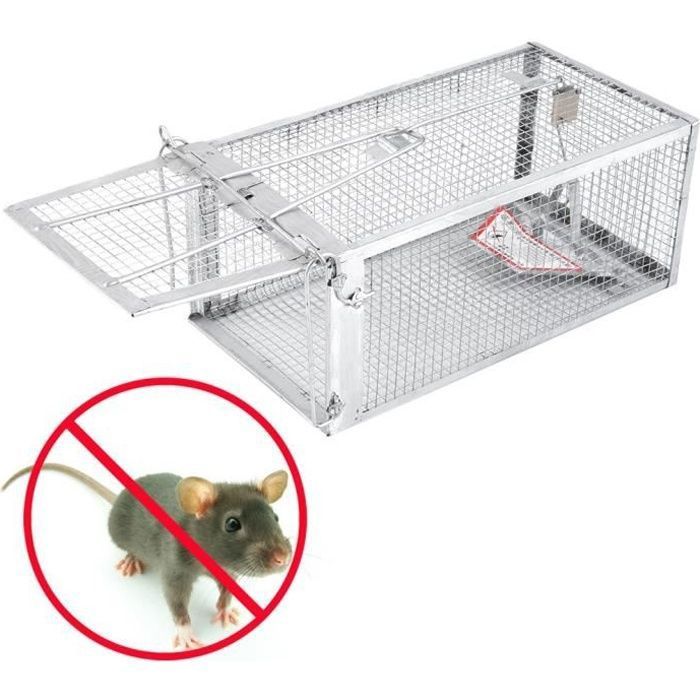 Souricière - Cage à rat en acier - 27.5cm x 15cm x 12cm - Pré-assemblée - Durable