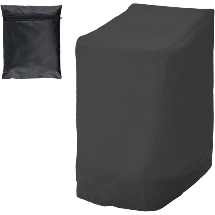 Housse Chaise Jardin pour 6 chaises empilables imperméable Anti-UV Housse Chaise Exterieur Tissu Oxford 210D 114 x 85 x 65 cm Noir