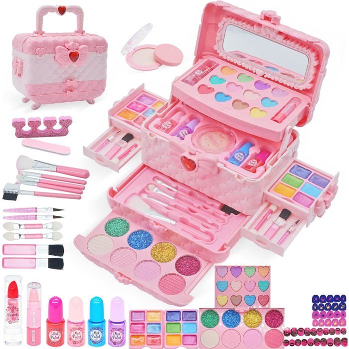 Maquillage Enfant Jouet Filles - Chaussures Talon Princesse + Bijoux - Kit Complet Pour 4-5 Ans