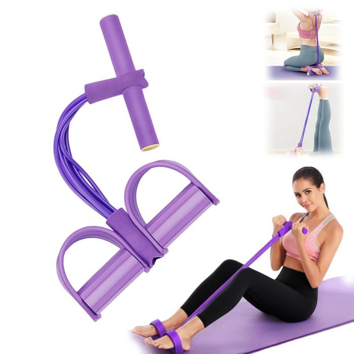 Corde de Tension Multifonctionnelle, Bande de Résistance Musculation 6 Tubes avec Pédale, Élastique Sport Maison Fitness, Bande de Résistance Musculation pour Bras, Jambes, Taille et Abdomen (M