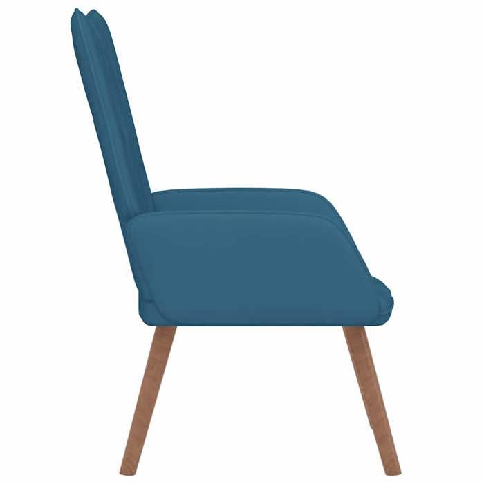 TOP 2026 Chaise de relaxation - Fauteuil 1 place - Bleu Velours - 61.5x69x95.5 cm FF4212