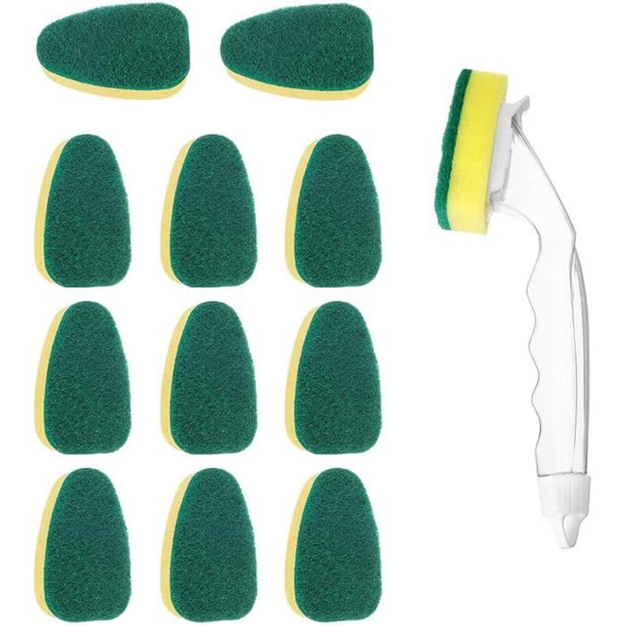 12 PCS Vaisselle éponge avec poignée Scrub Brosse de Nettoyage Robuste Plat Baguette pour la Cuisine évier Salle de Bains Brosse