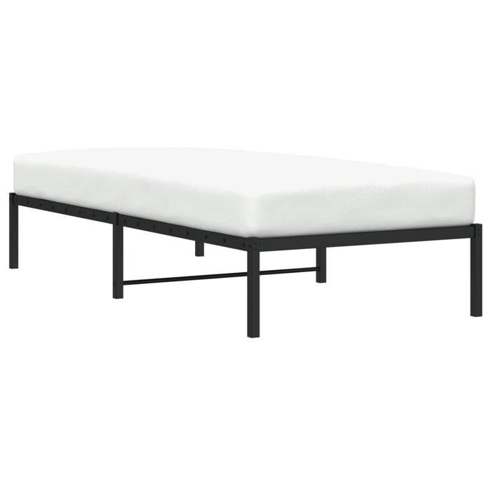 Structure/Cadre de lit métal - sans matelas - noir 90x190 cm - pour adul/enfant NL82525