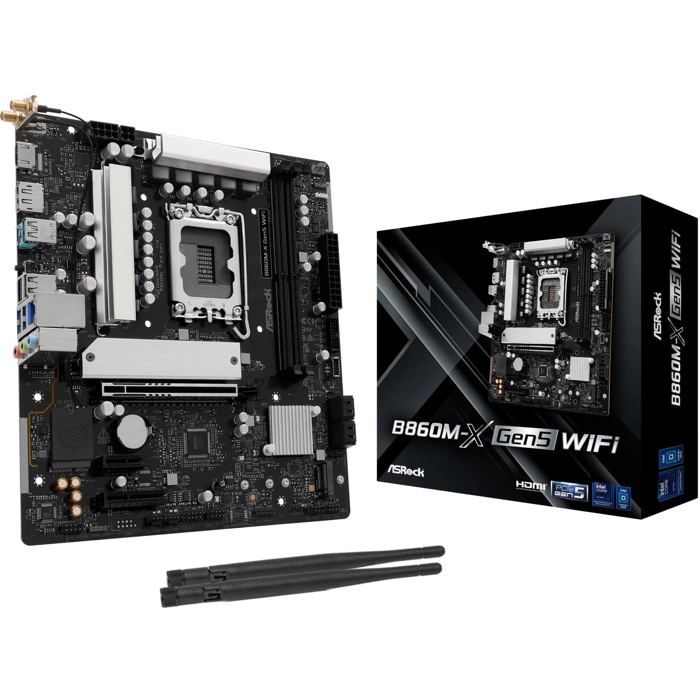 Carte mère ASRock B860M X WiFi R2.0 Intel B860 LGA1851 DDR5 Micro ATX WiFi 6E - vue 2