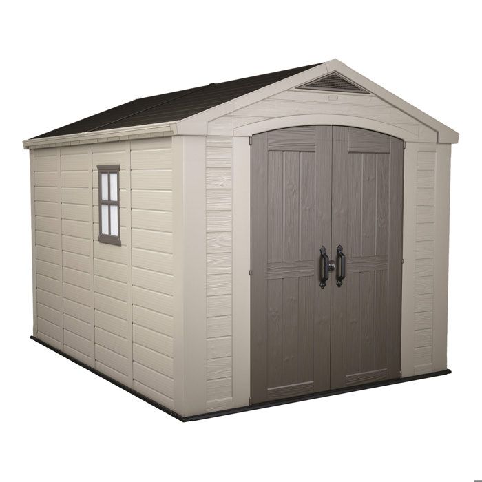 Factor 8x11 - Abri jardin 256 5x243x331 5 cm 2 portes rangement outils effet bois résine beige Factor 8x11 - Abri jardin 256 5x243x331 5 cm 2 portes rangement outils effet bois résine beige