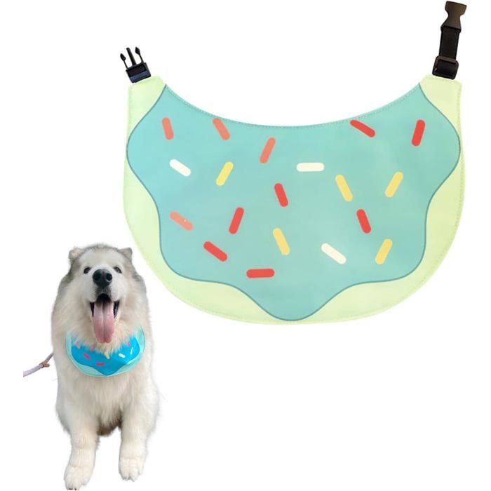 Chien Mignon Bandana Cartoon Donuts Pet Dog Cat Bib Bandana Imperméable Foulard Pet Bavoir vert