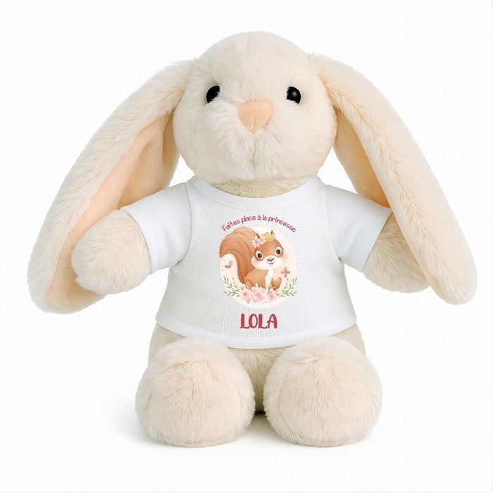 Planetee Peluche Lapin Bébé Doudou Lola Princesse Écureuil Cadeau Naissance Fille Nouveau-Né Baby Shower