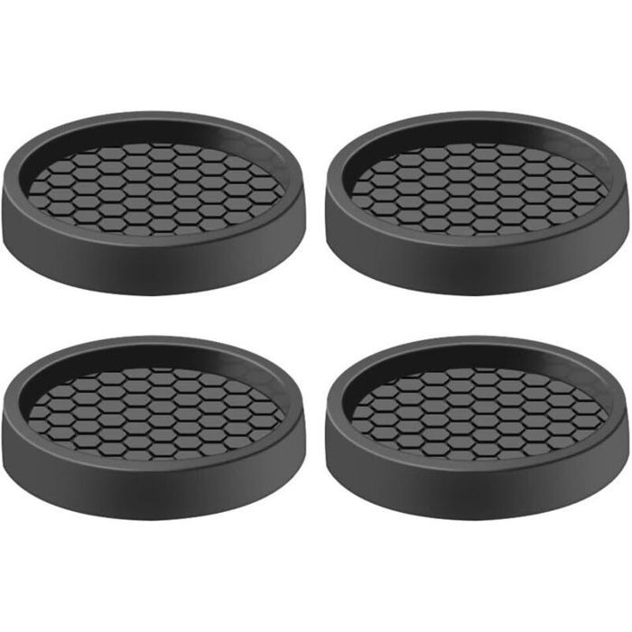 4pcs patins meubles – Caoutchouc alvéolé antidérapant – Pour canapé table et armoire – 5cm Noir