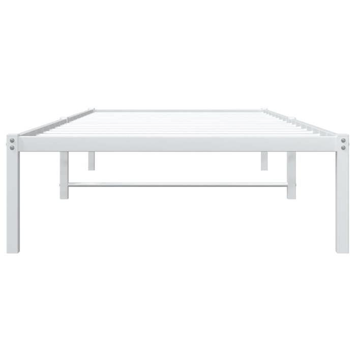 Cadre de lit métal blanc 90x190 cm_2 ans garantie_95558