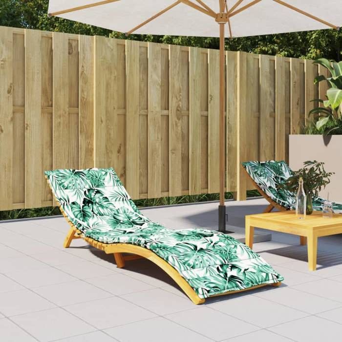 vidaXL Coussin de Transat Motif Feuilles 200 x 60 x 4 cm en Tissu Oxford