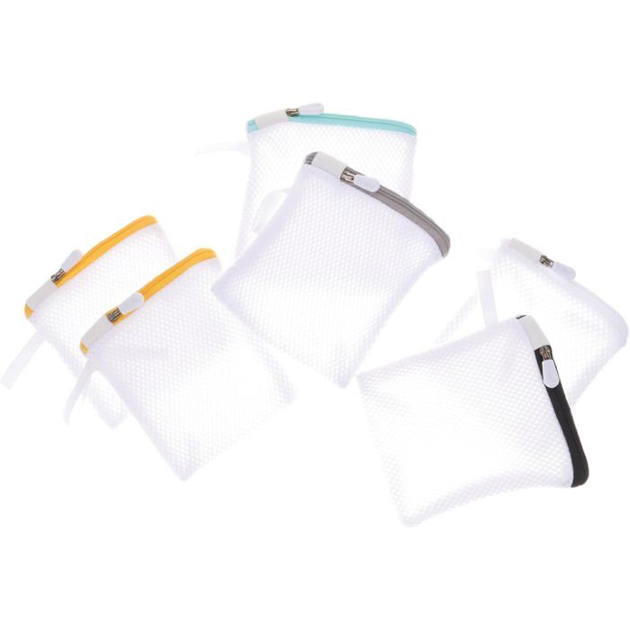 Sachets de rangement en filet pour machine à laver - 14 5 x 13 x 0 5 cm lot de 6 coloris assortis