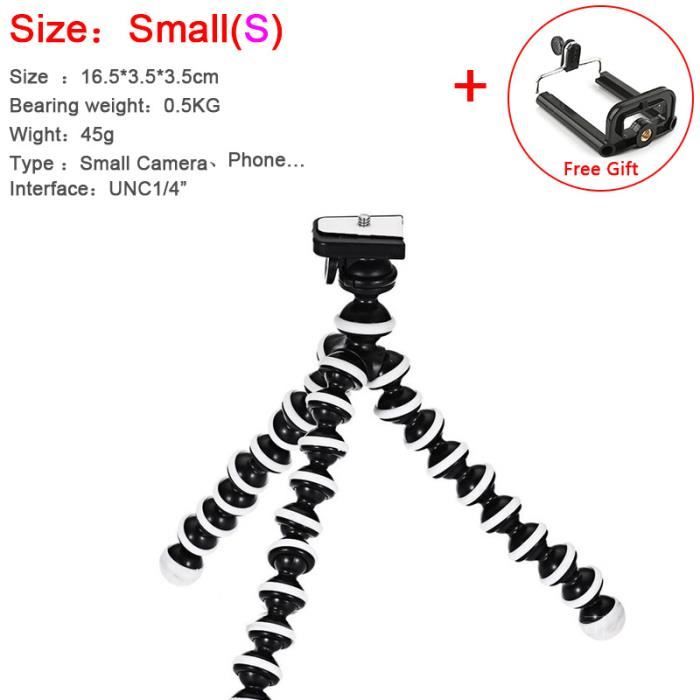 Mini Trépied Flexible 360° Hawdows - Portable Pour Smartphone, GoPro, Caméra - Pieds Octopus Antidérapants & Rotule 1/4"