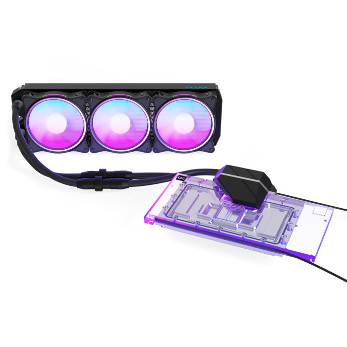 Système de refroidissement liquide – ALPHACOOL – Eiswolf 2 – AIO 360 mm – Conçu pour RTX 4090 – Avec backplate