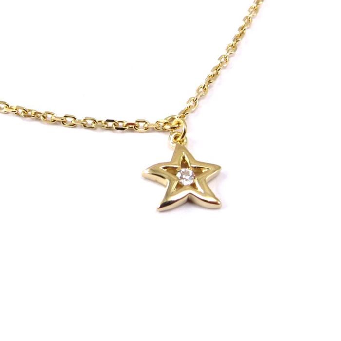 Chaîne Pendentif étoile Thierry Mugler – Plaqué Argent, émail Bleu Et Zirconium
