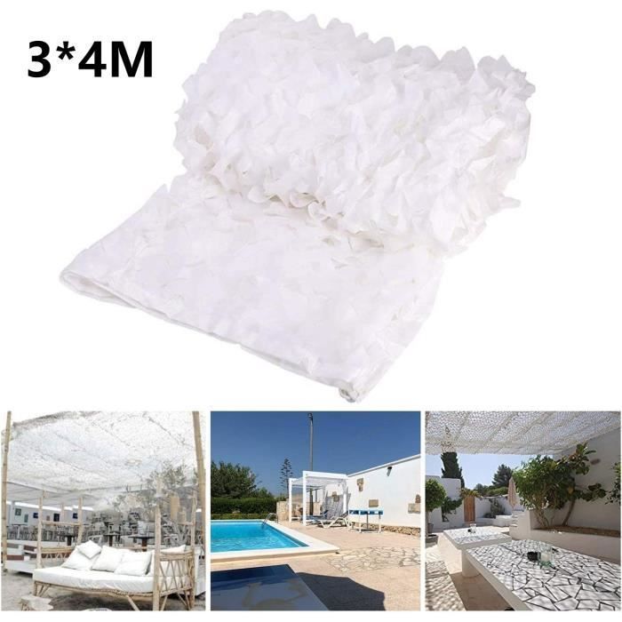 Filet camouflage blanc 2m x 2m 3m 4m 5m sur mesure extérieur - Filet de camouflage sur-mesure toutes tailles