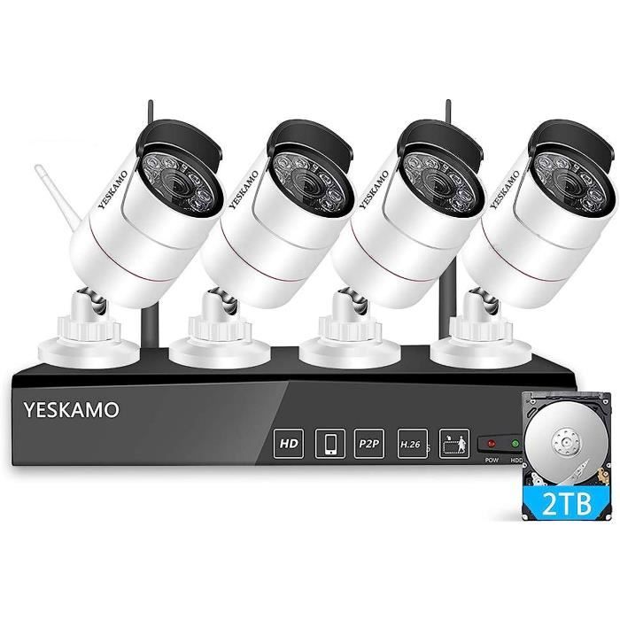Caméras De Surveillance - Kit Caméra Extérieure Wifi 3mp 8 Canaux Nvr ...