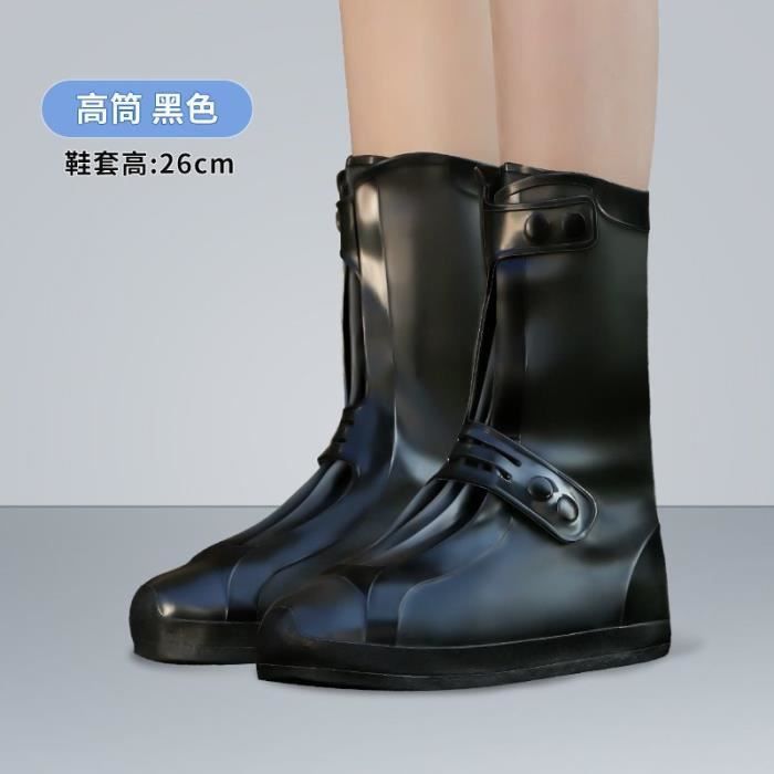 Noir 1 - M 36-37 - Couvre-chaussures en Silicone épais, Imperméable,  Antidérapant, Résistant à l'usure, Pour