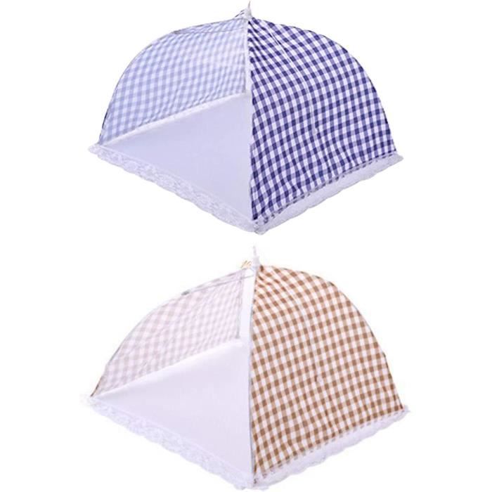 Pwsap Lot De 4 Couvercles Alimentaires Pop-up Anti-Mouches 14x14 Pouces - Maille Pliante Colorée Pour Pique-Nique, BBQ Et Extérieur