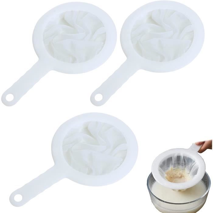 2 Filtres Alimentaires Nylon - Tamis 200/400 Mailles, Pour Jus, Vin, Café, Lait