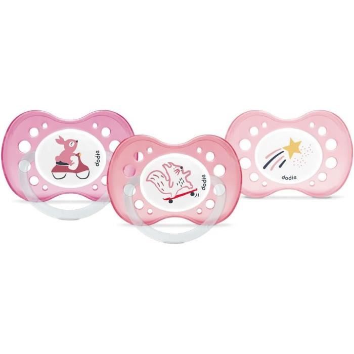 Sucettes Anatomiques Dodie Lot De 3 - Sans BPA +6 Mois Bleu Garçon
