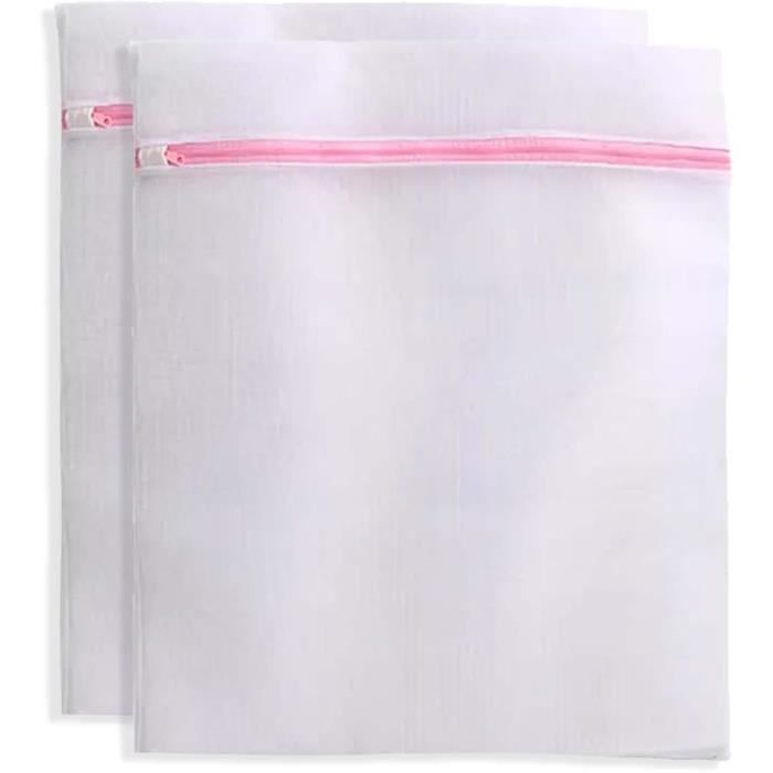 Lot De 2 Filets à Linge Machine à Laver - 60x80 Cm - Fermeture éclair Cachée - Pour Rideaux, Tapis, Manteaux