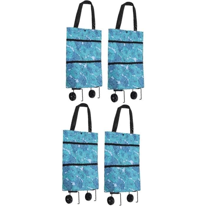 4 Pi?�ces Sac De Remorqueur Portable Sac ?? Roulettes Caddie Chariot D'??picerie Sur Roulettes Sacs 