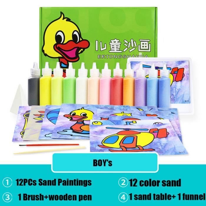 Jeux De Societe Sable Peinture 12 Couleurs Sable Art Kit Dessin