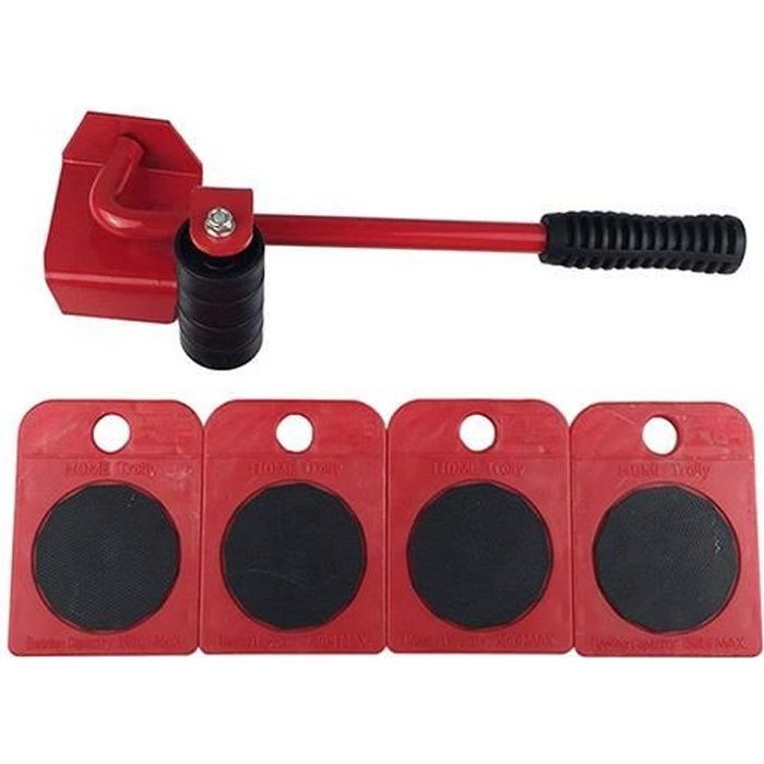 Kit De Deplacement De Meubles Avec 1 Levier Et 4 Coins Roulants