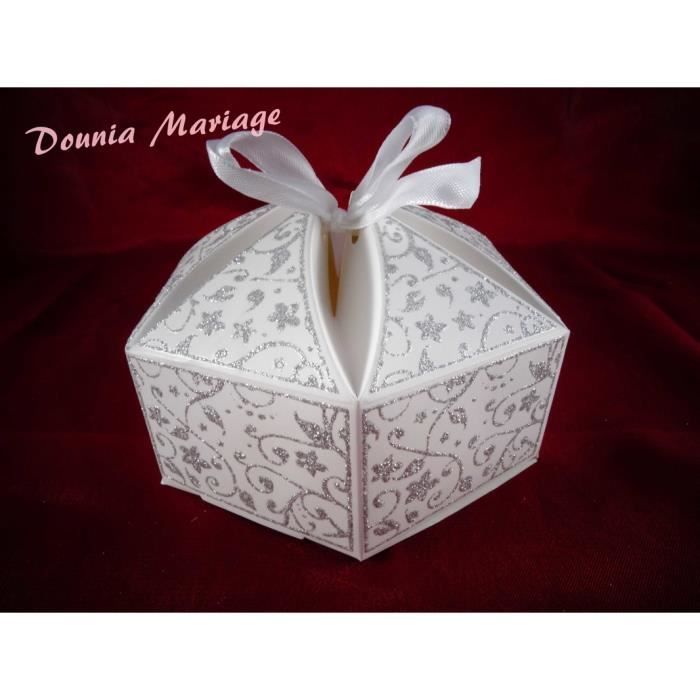 Boite A Gateau Motif Argente Pour Mariage Ou Bapteme X25 Cdiscount Maison