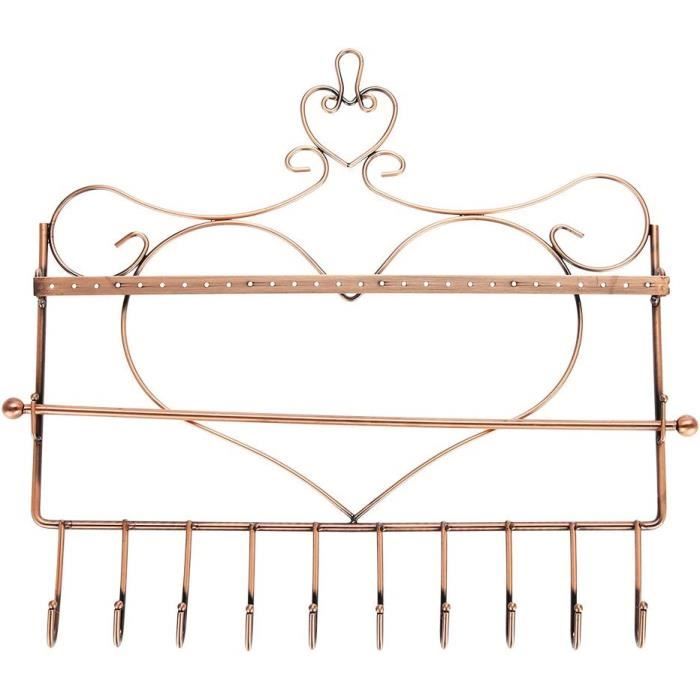 Présentoir à Bijoux En Bois Avec Crochets - Porte-clés Et Boucles D'oreilles, Dimensions 25,4 X 47,5 Cm