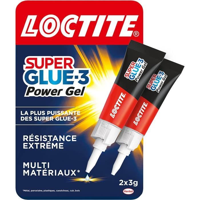 Loctite Super Glue-3 Power Gel, colle forte enrichie en caoutchouc, colle  gel ultra-résistante, à séchage immédiat, colle [4] - Cdiscount Bricolage