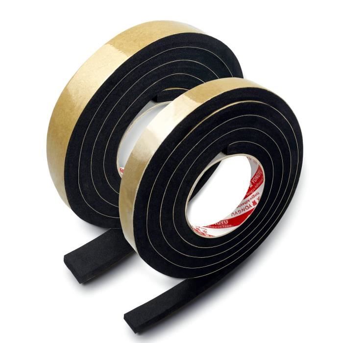 Ruban Mousse Adhésif Uxcell 35mm X 2mm - Longueur 5m - Antichoc - Noir/Jaune