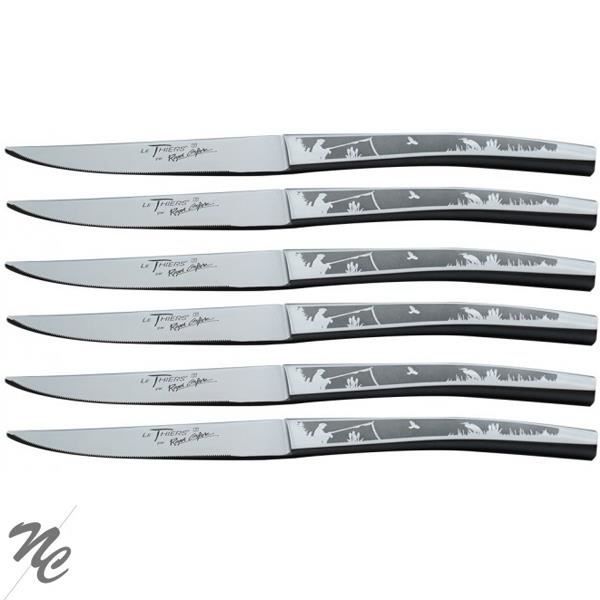 Coffret 6 couteaux de table inox forgés décor de pêche - Cdiscount Maison